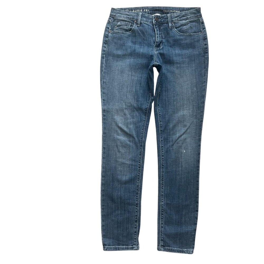 Laurie Felt Jeans Womens 2 Blue Classic Boyfriend Stretch Denim Straight Leg